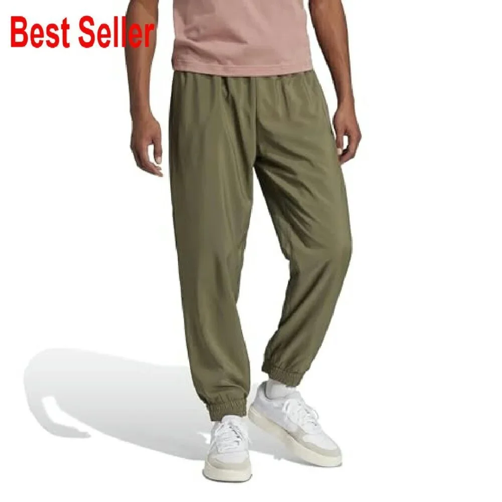 Classic Fit Sweatpants Elastic Waist Zip Pockets Recycled Polyester Casual
